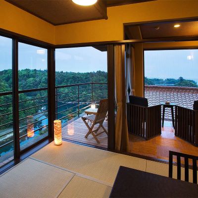 和風コーナーオーシャンビュールーム(浴室) 日本百景に囲まれた洞窟風呂の宿　百楽荘　能登九十九湾 クーポン