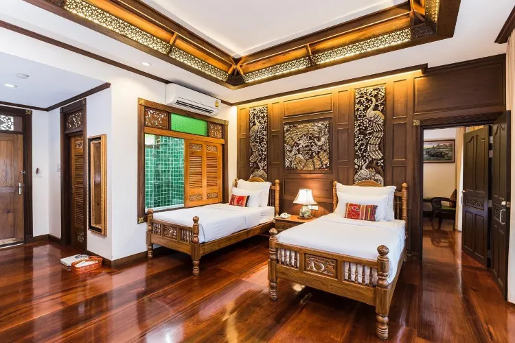 ห้องดีลักซ์เตียงแฝดพร้อมวิวสวนหย่อม