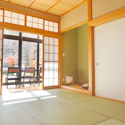 Evening Mist 8 Tatami [Standard] [Japanese Room] [Non-Smoking] [Garden Front] [Mountain View] かやぶきの館 クーポン
