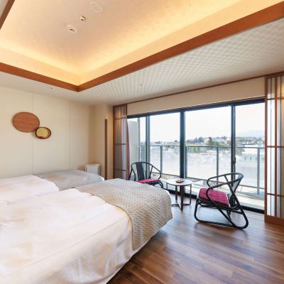 ツインルーム お風呂付き リバービュー 飯坂ホテルジュラク クーポン