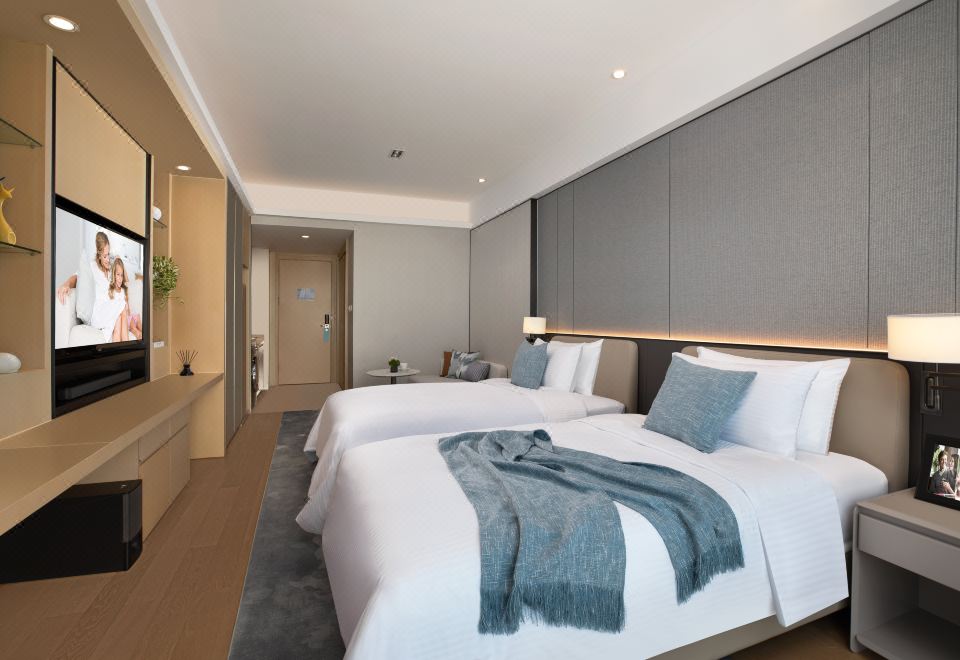 豪華單房公寓雙床（洗烘一體洗衣機+廚房+冰箱）