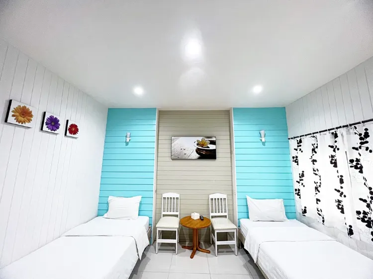 ห้องพักเตียงแฝดพร้อมวิวสวน