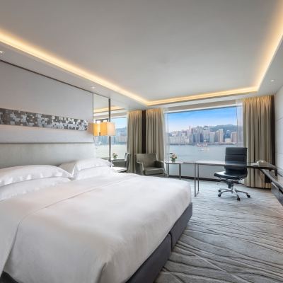 豪華房，大床，維多利亞港景觀 香港海景嘉福洲際飯店優惠