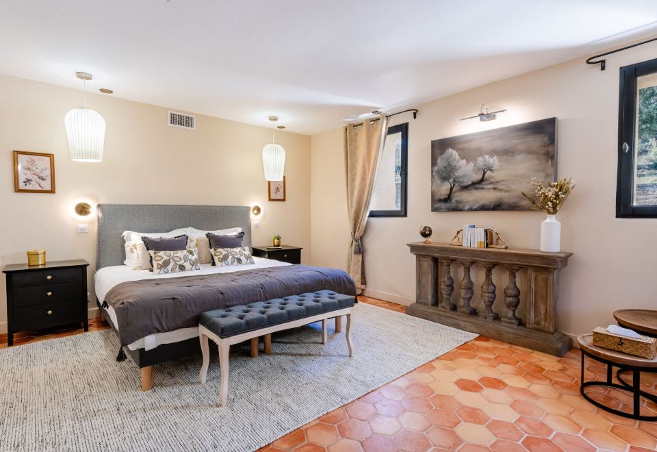 豪华双人或双床房，套内浴室，山景