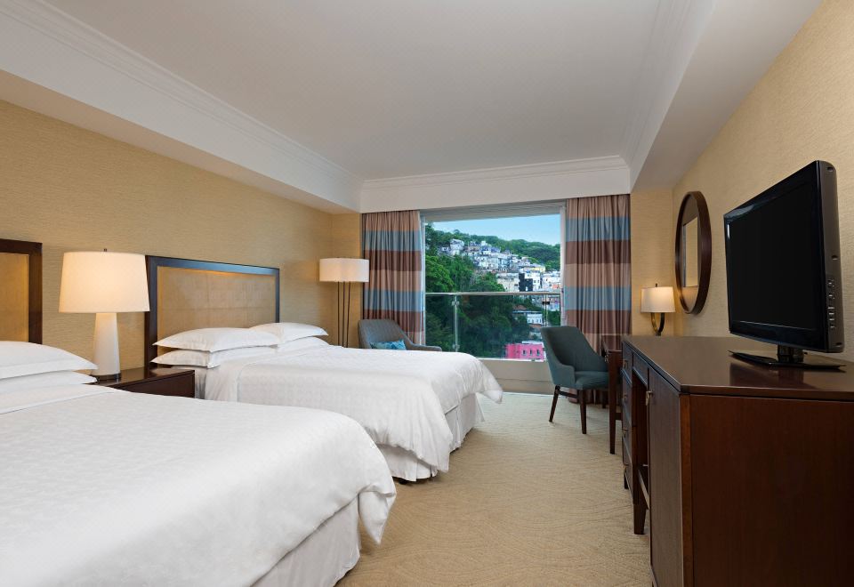 局部海景两张双人床房（可进入俱乐部休息室）