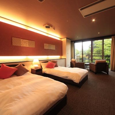 バス付きツイン、山の景色 ゆとりろ庵 クーポン