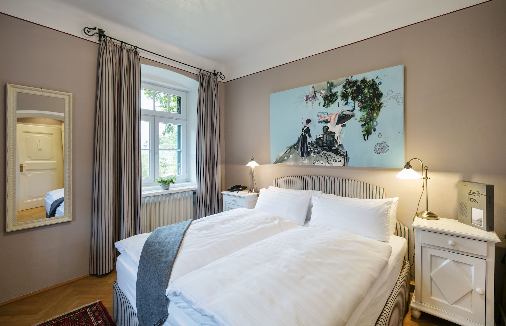 基本双人房，花园景观（Kabinett）