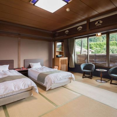 モダン和風ツインルーム(ベッド2台)(本館) 嬉野温泉　茶心の宿　和楽園 クーポン