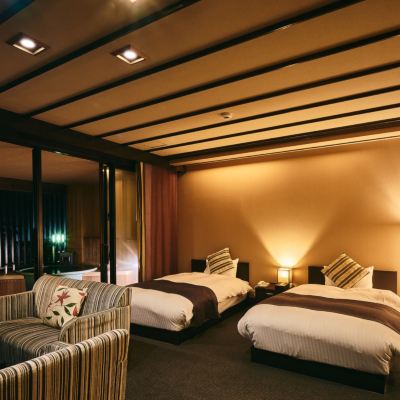 [Barrier-Free] Japanese-Western Style Room With Open-Air Bath-◆Suikyoan◆ [Deluxe] [Japanese-Western Room] [River View] 山鹿温泉 清流荘 クーポン