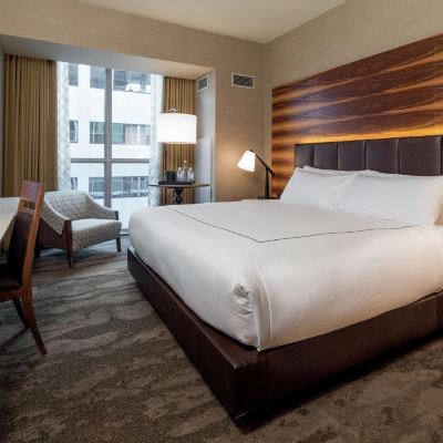 帶市中心城市景觀的特大床房 格芮精選波特蘭特希爾頓酒店優惠