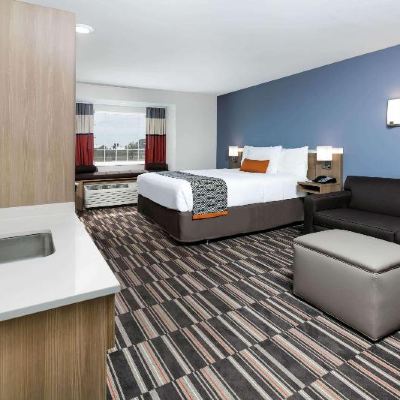 Suite 1 Queen Bed Mobility Accessible Studio Suite Non-Smoking Microtel Inn and Suites by Wyndham Monahans Promo Code