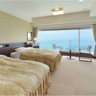 Ocean View Non-Smoking Western-Style Room (Twin) 39M2 ◆◇ ホテルアンビア松風閣 クーポン