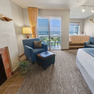 Room, 1 King Bed, Balcony, Oceanfront (Fireplace & Jacuzzi) Overleaf Lodge Promo Code