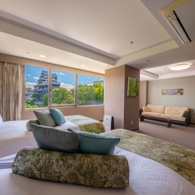 城堡景豪華雙床間 熊本KKR酒店優惠