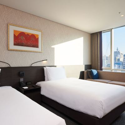 Standard Twin Room (Bigger Than Most In Seoul, 2Single Bed) 나인트리 프리미어 호텔 명동 II 쿠폰