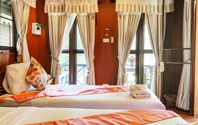 ห้องดีลักซ์เตียงแฝดพร้อมวิวแม่น้ำ