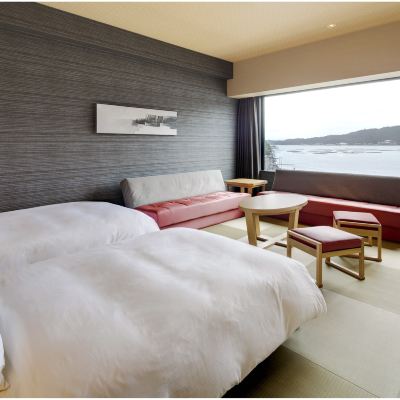 デラックスツインルーム オーシャンビュー 別バスルーム付き グランヴィリオホテル宮島 -和蔵- クーポン