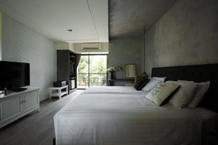 ห้องดีลักซ์เตียงคู่พร้อมวิวสวน
