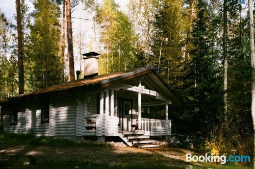 带木质桑拿的小木屋