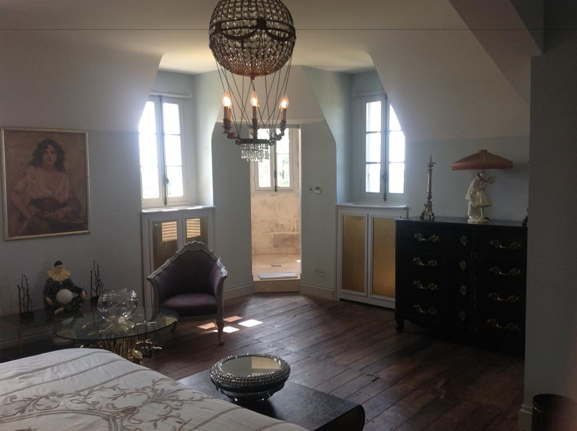 Chateau de La Goujonnerie豪华园景双人房 - 带1张特大床 - 直通泳池