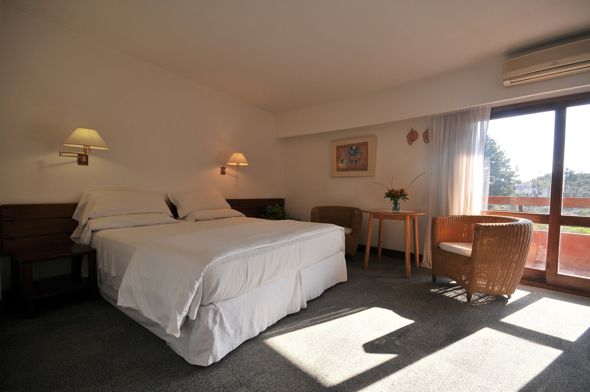 标准双人或双床房，1张特大床，阳台，花园景