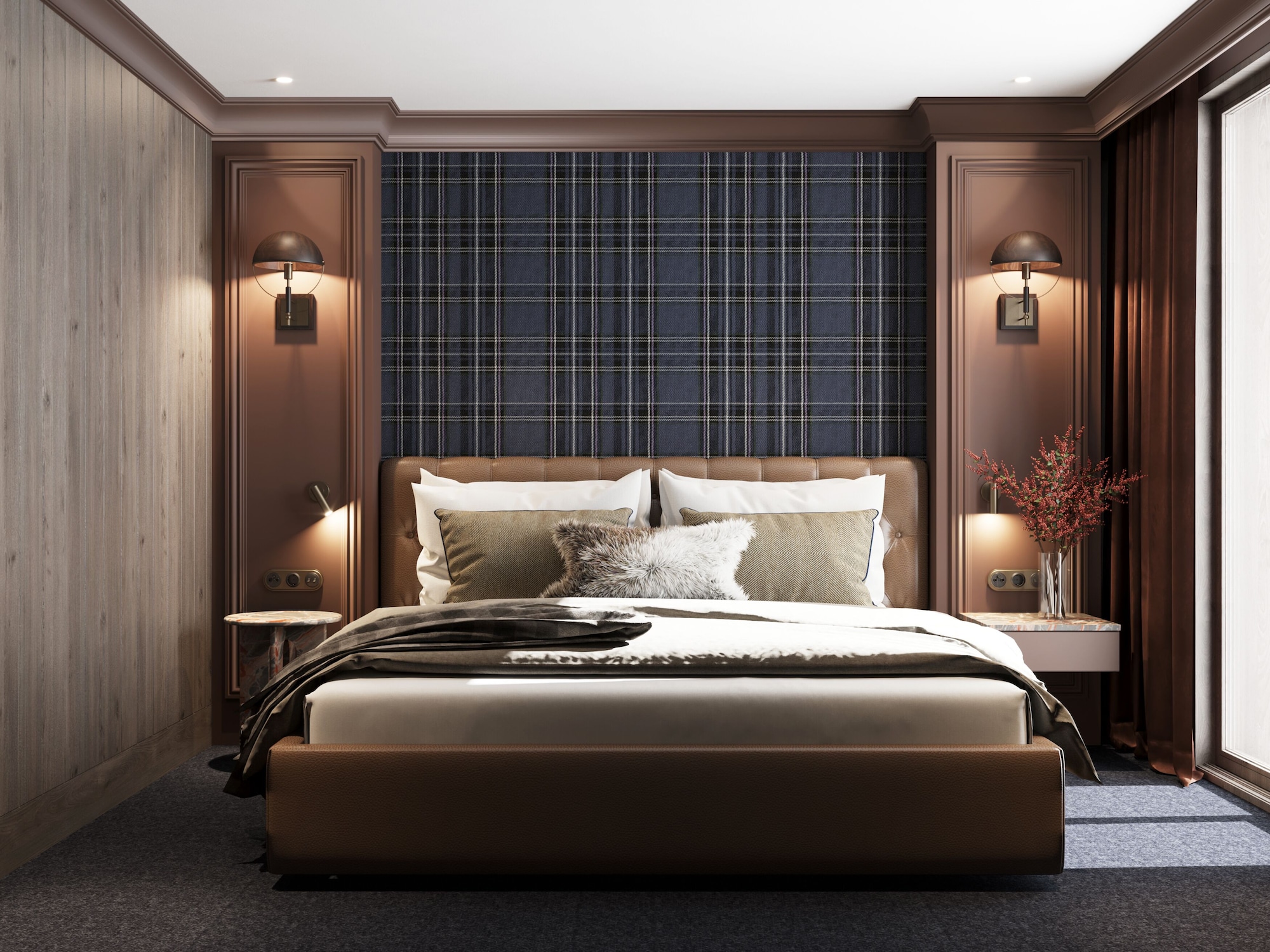 舒适客房， 露台， 山景