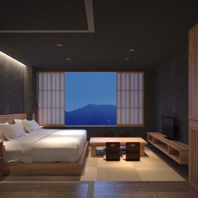 Old Wing High Floor Deluxe, Japanese-Western Mixed With Bath, Mountain View 会津東山温泉 月のあかり クーポン