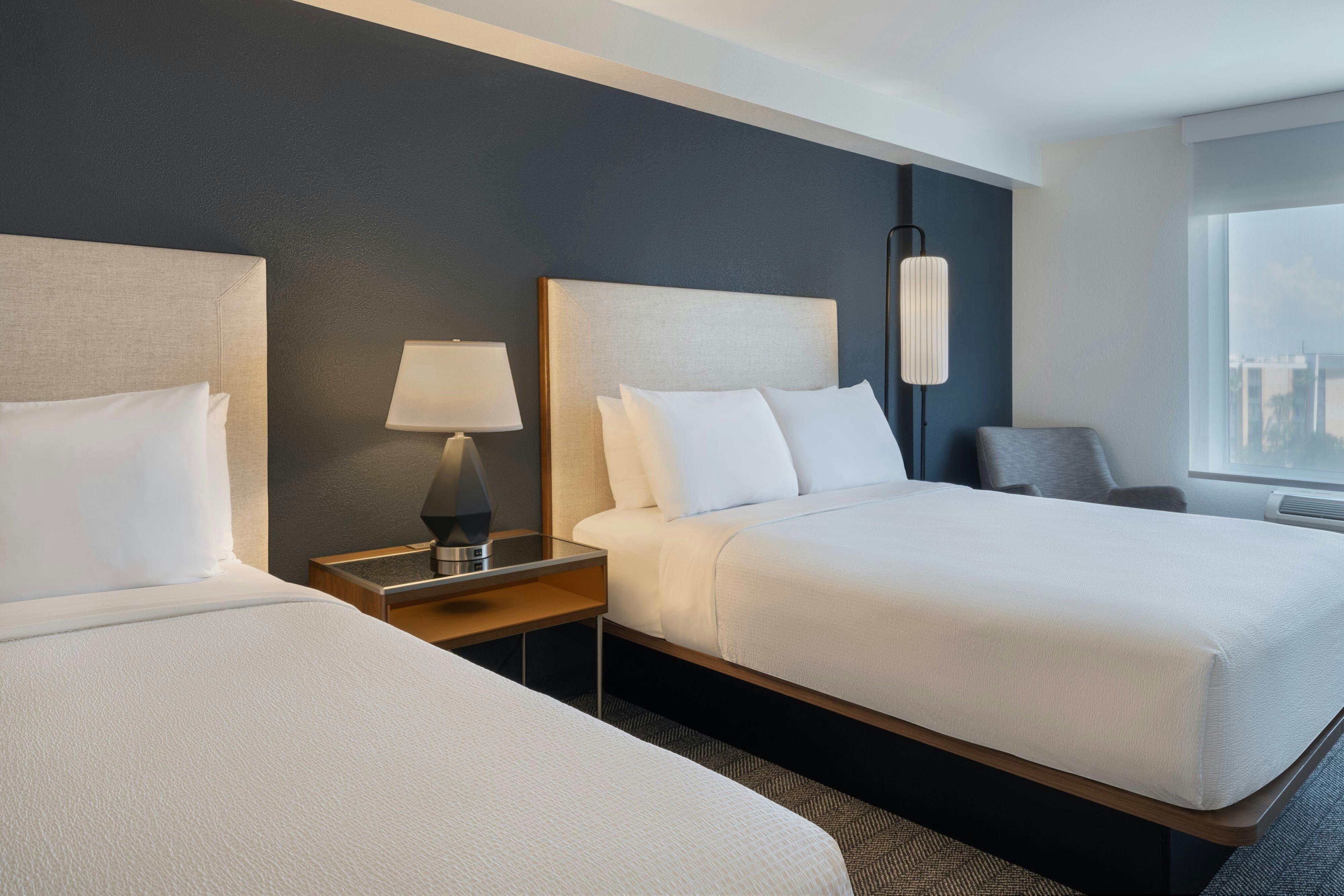 客房， 2 张大床， 城市景观