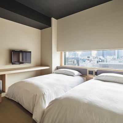 【正在建設中】 無煙城景舒適雙床房，兩張單人床，高樓層 新宿由緣温泉酒店優惠