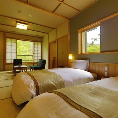 ◆[Yunoza]Japanese-Western Style Room with Natural Hot Spring Cypress Indoor Bath (1st Floor) [Standard][Japanese-Western Room][Non-Smoking]