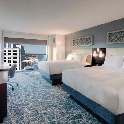 Corner Two Queen Room with Partial River View Hilton Norfolk the Main Promo Code