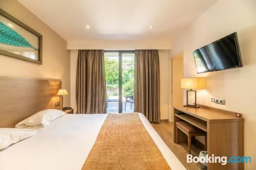 带花园侧面和露台的双人房