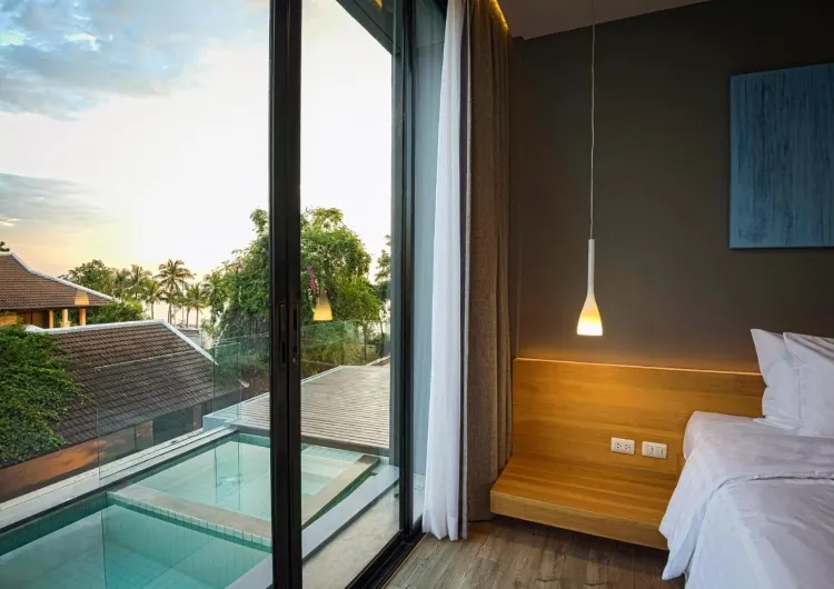 ห้องพักพร้อมทางเข้าสระว่ายน้ำ(เตียงคิงไซส์)