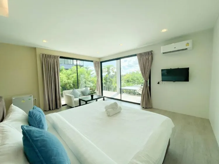 ห้องเตียงเดี่ยวพร้อมวิวสวน