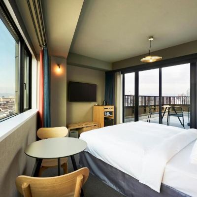 Premium Deluxe King With Terrace-Bed Width 182cm [Premium] [Double Room] [Non-Smoking] [City View] 京都潤恩飯店優惠