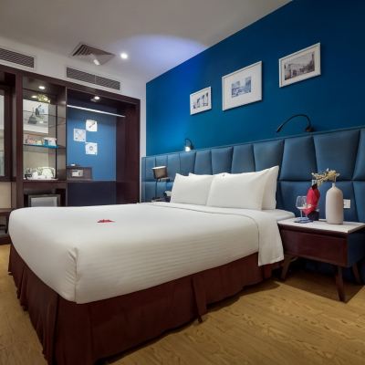 無窗豪華房，1張雙人床 河內輝煌水療飯店優惠