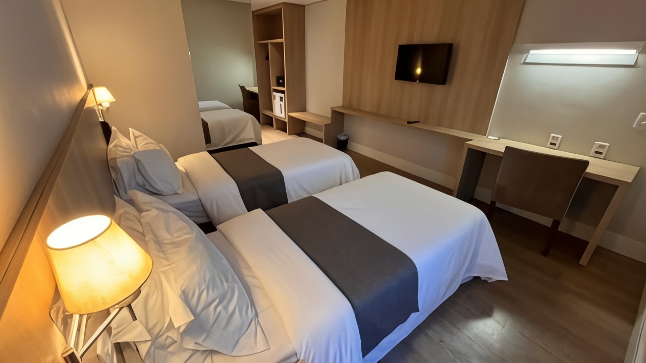 豪华双床房， 2 张单人床