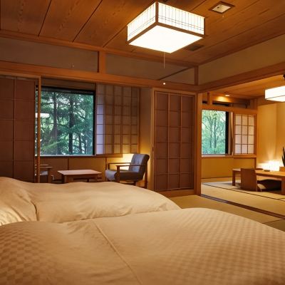 畳エリア&日本檜風呂付きツインルーム-禁煙 翠山亭倶楽部定山渓 クーポン