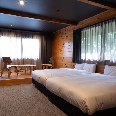 現代雙人床房 河口湖班鄉間別墅飯店優惠