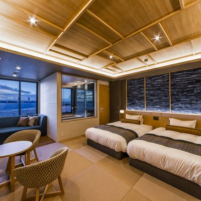 デザイナー客室「藍」(半露天風呂付き) すず屋 海游亭 クーポン