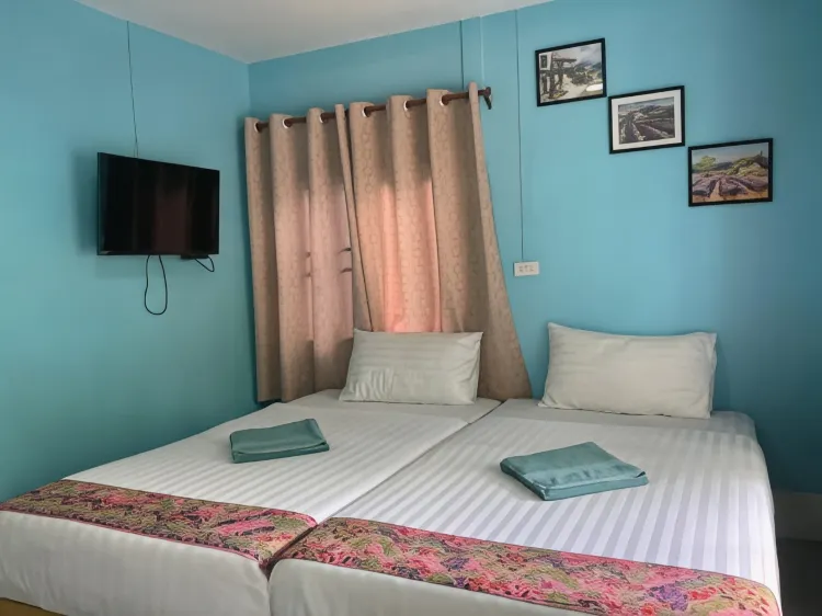 ห้องพักเตียงแฝดพร้อมวิวสวน