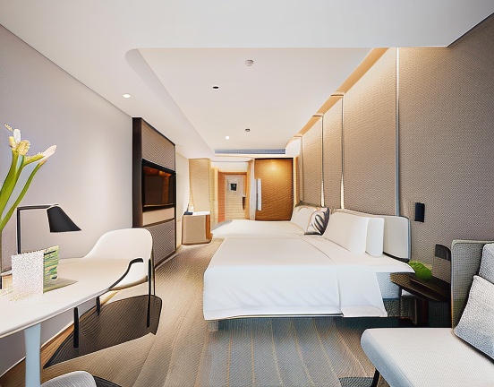 高级双床房（裸棉床品+迷你冰箱）