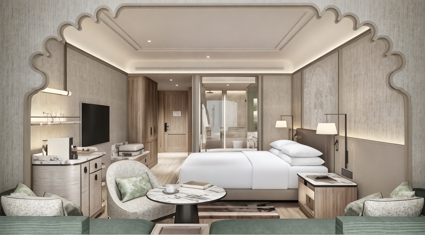 Udaipur Marriott Hotel豪华特大床套房