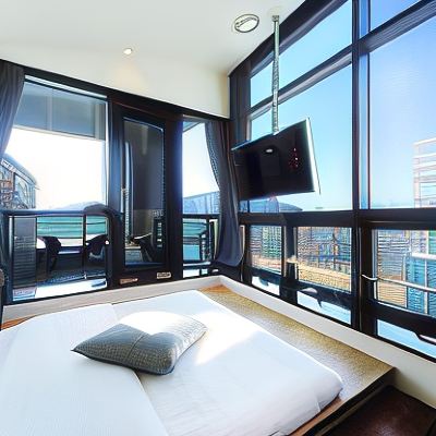 Deluxe Korean-Style Double Room with Terrace and Sea View