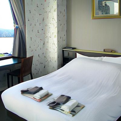 富士山和湖景標準雙人床房-禁菸