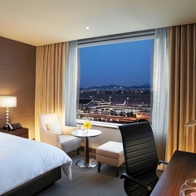 高級雙人床房機場景區 金浦機場樂天城市飯店優惠