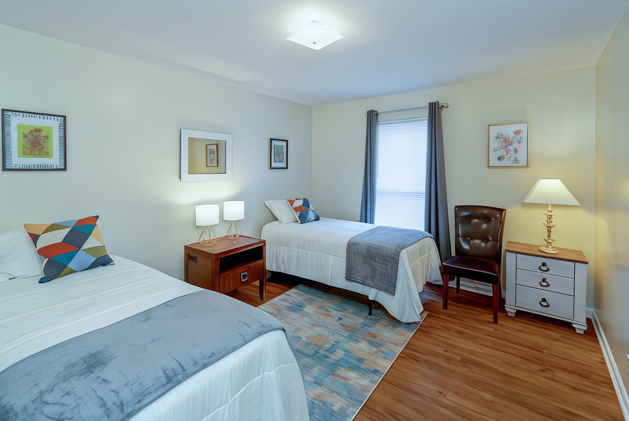 公寓式客房， 多張床， 廚房