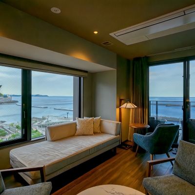 プレミアム和洋式コネクティングオーシャンビュースイート(浴室)(本館)(高層階) 熱海温泉 料理旅館 渚館 クーポン