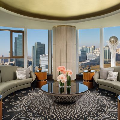 the Ritz-Carlton Suite, Club Lounge Access, 1 Bedroom Suite, 1 King, Baiterek View