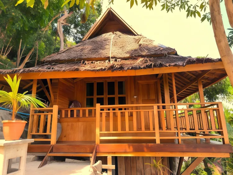 บังกะโลแบบสองห้องนอนพร้อมวิวสวน